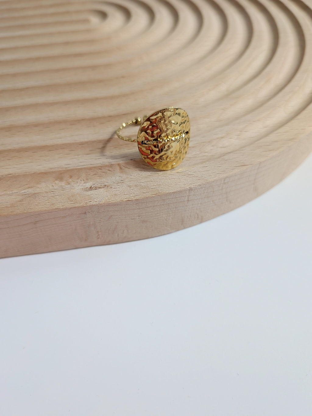 Bague ronde martelé