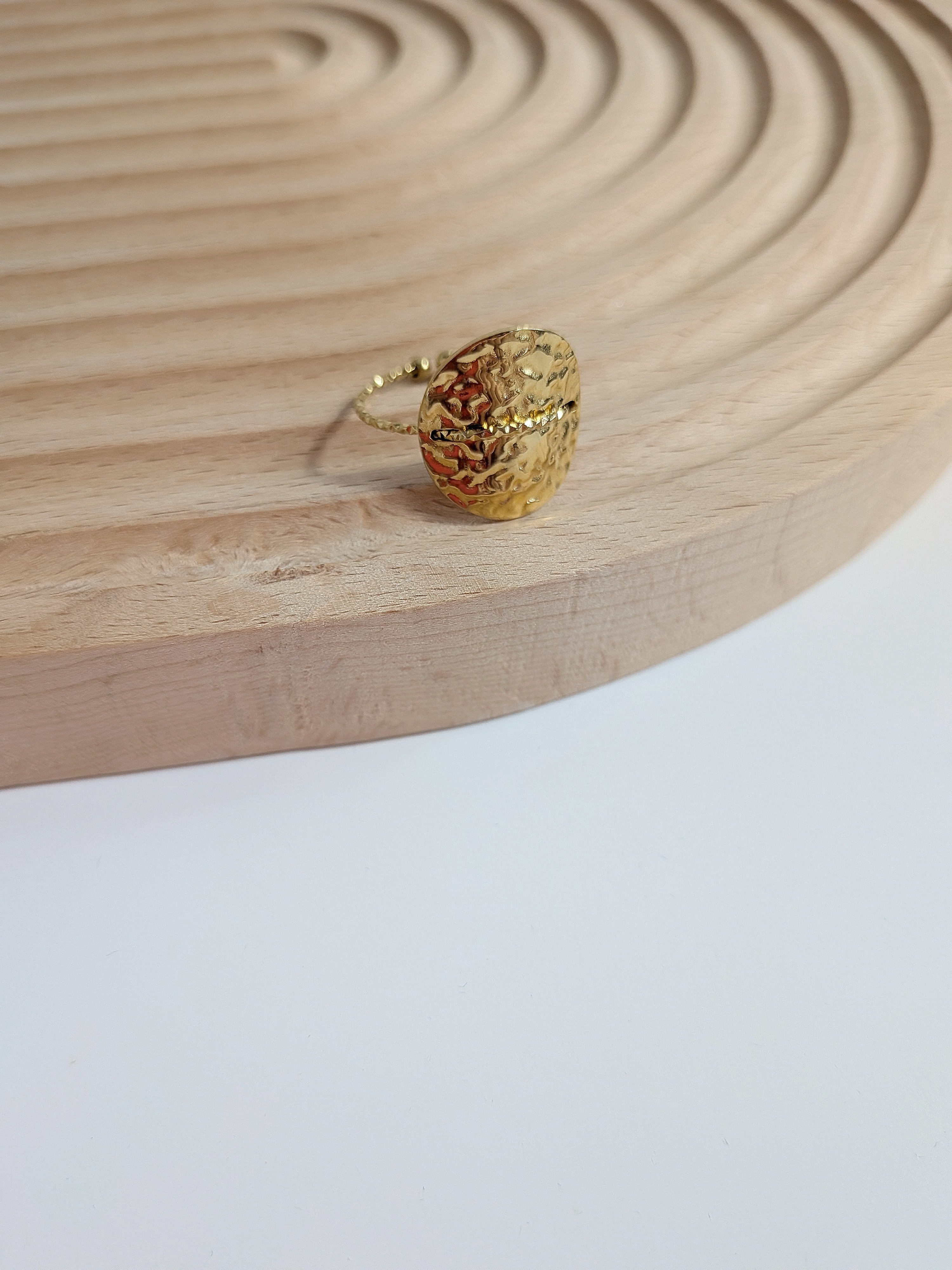 Bague ronde martelé