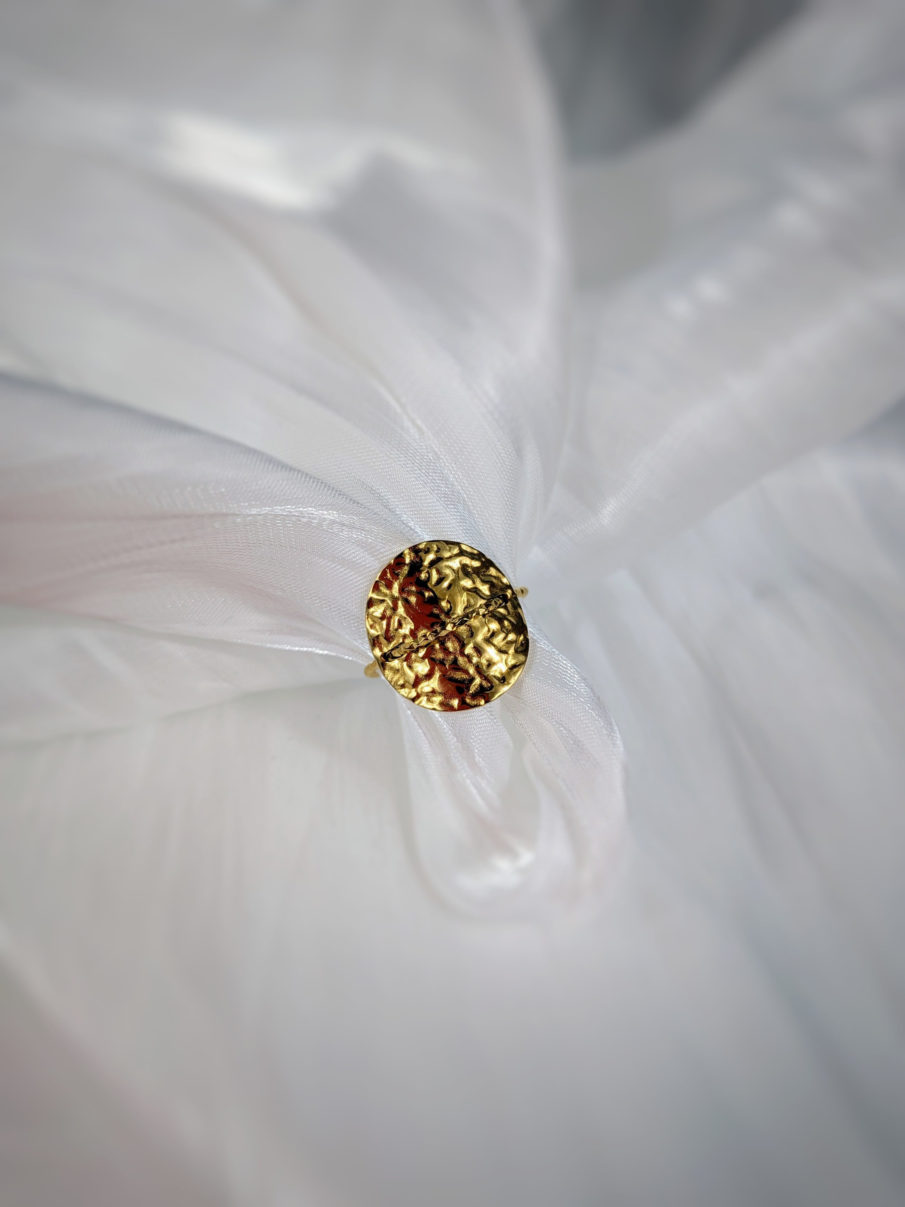 Bague ronde martelé