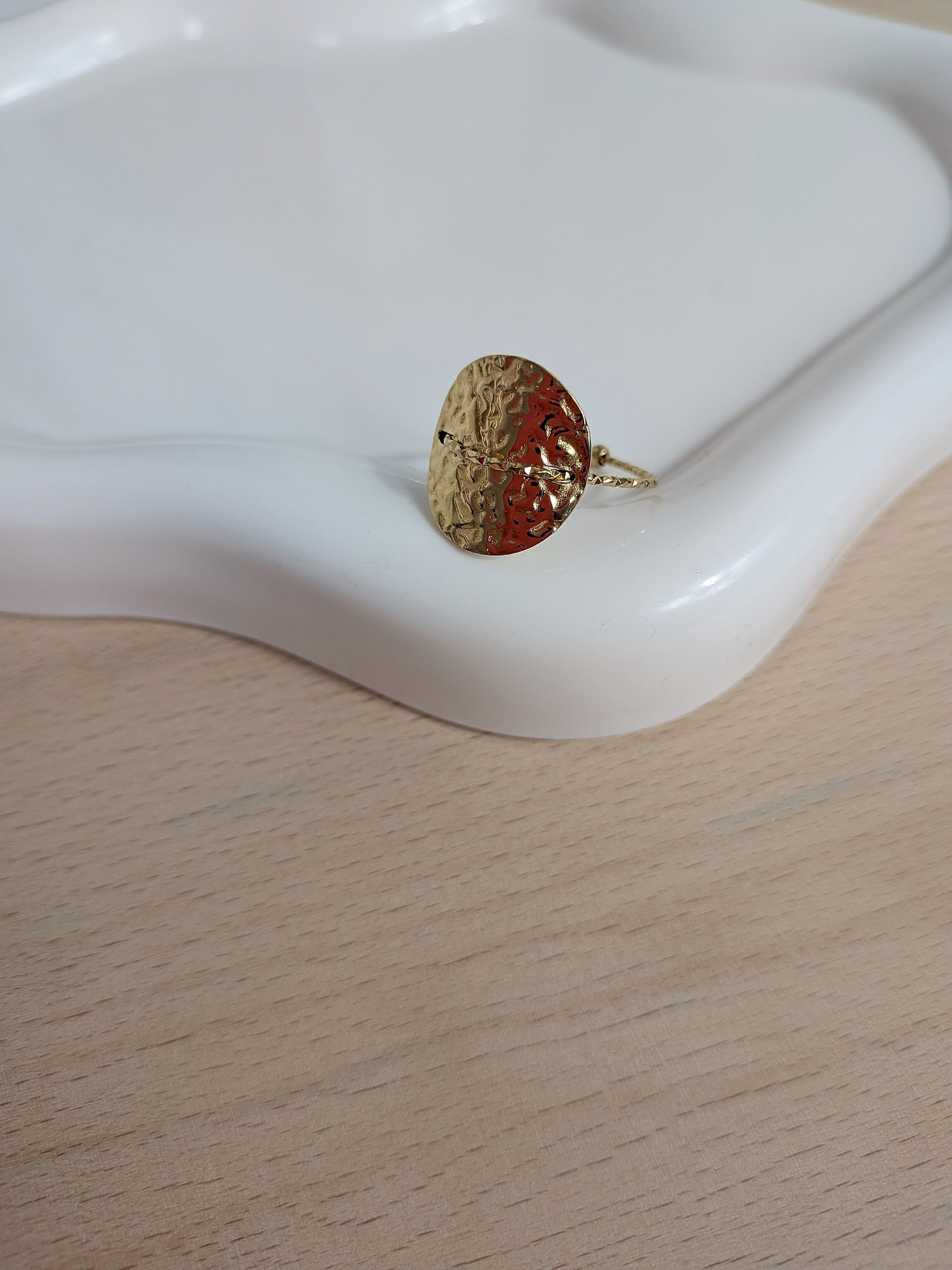 Bague ronde martelé