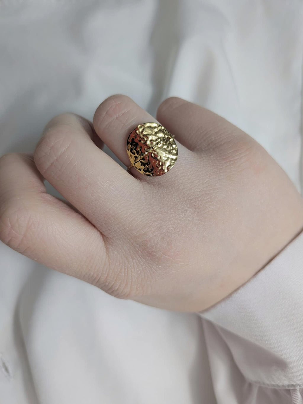 Bague ronde martelé