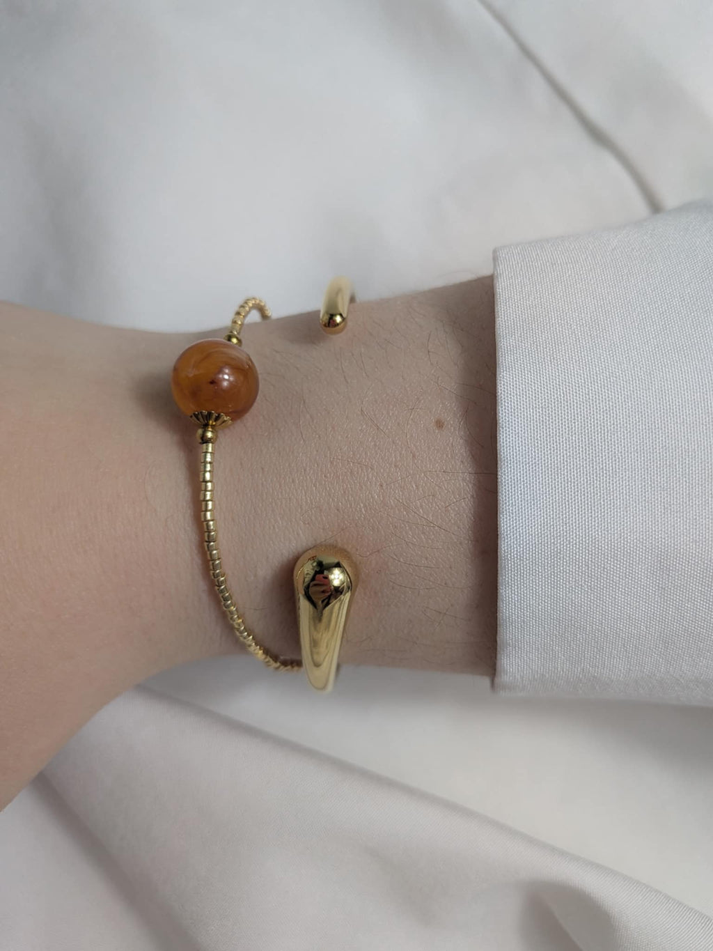 Bracelet Jonc ovale doré